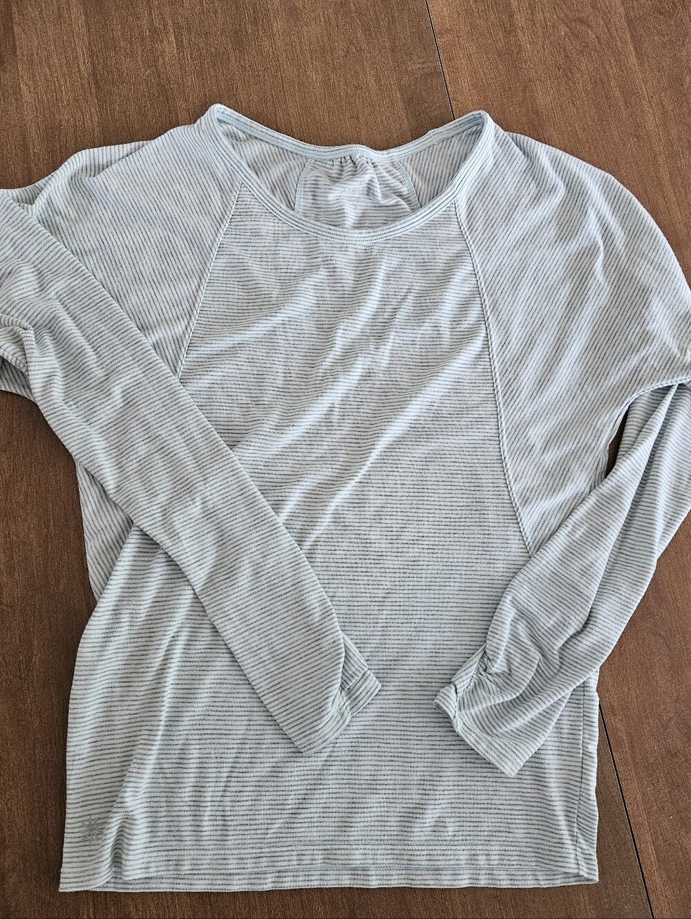Athleta Long Sleeve, Green/grey Stripe, Small